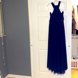 David’s bridal bridesmaid dress color navy blue size 18